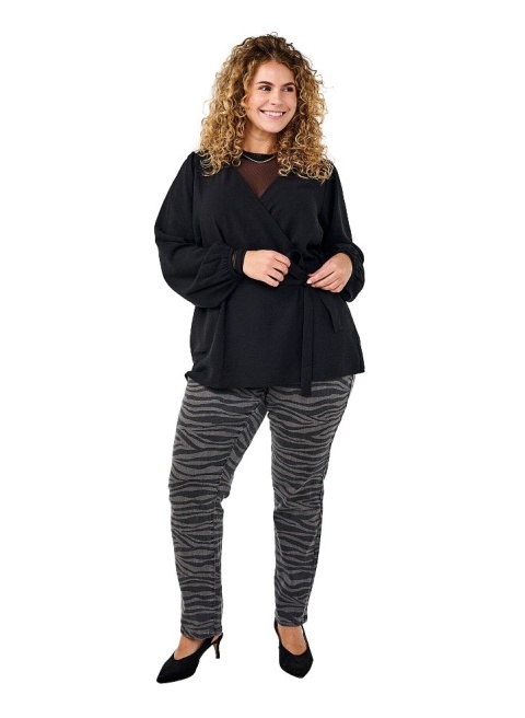 ZIZZI ELEGANCKA CZARNA BLUZKA KOPERTOWA 495A