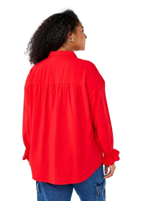 ZIZZI ELEGANCKA CZERWONA BLUZKA KOSZULA DETALE 283A