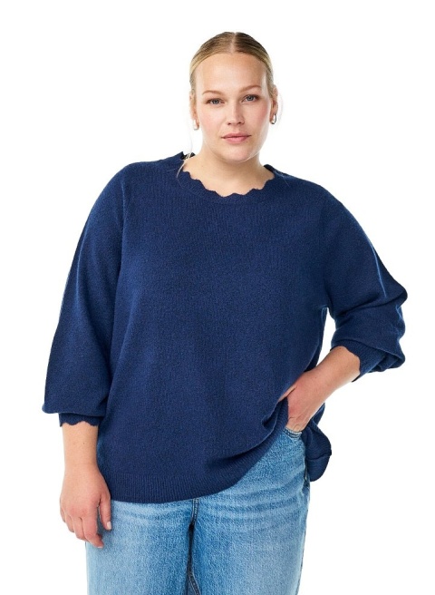 ZIZZI GRANATOWY SWETER BLUZKA DZIANINA 474A
