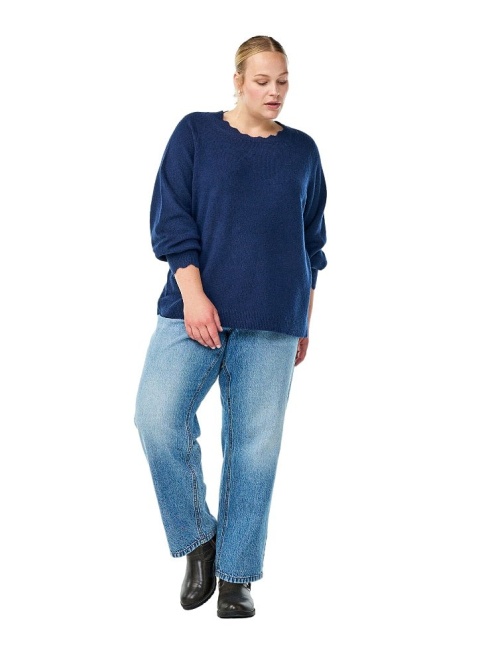 ZIZZI GRANATOWY SWETER BLUZKA DZIANINA 474A