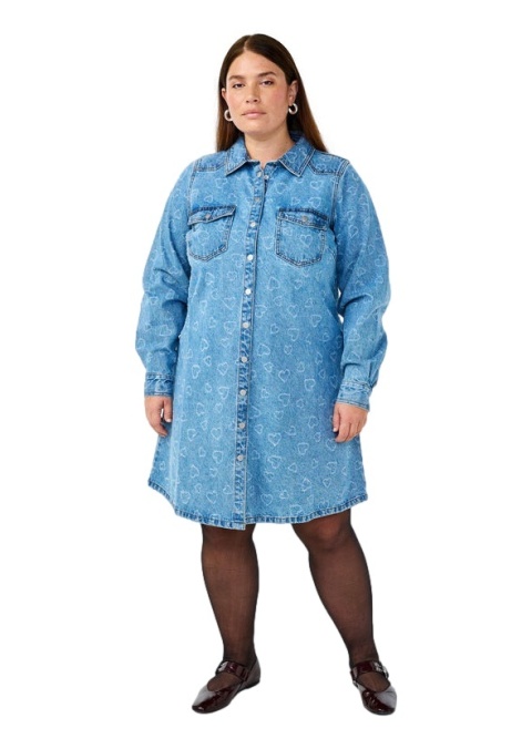 ZIZZI JEANSOWA SUKIENKA GUZIKI WZÓR 044C