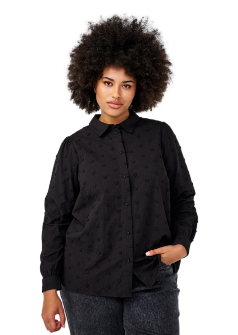 ZIZZI KLASYCZNA CZARNA KOSZULA BAWEŁNA WZÓR 533A