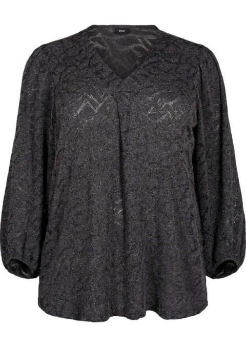 ZIZZI ELEGANCKA SZARA BLUZKA BROKAT WZÓR 422A