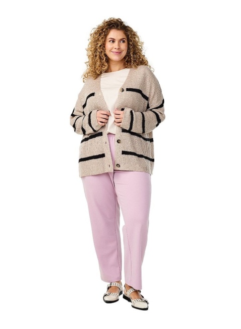 ZIZZI MODNY BEŻOWY KARDIGAN PASKI 043A