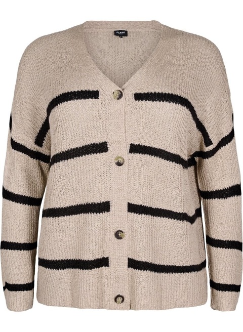 ZIZZI MODNY BEŻOWY KARDIGAN PASKI 043A