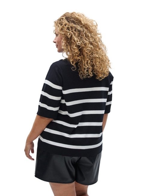 ZIZZI MODNY CZARNY SWETER BLUZKA PASKI 480B