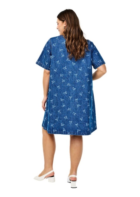 ZIZZI NIEBIESKA JEANSOWA SUKIENKA WZÓR BAWEŁNA 088C