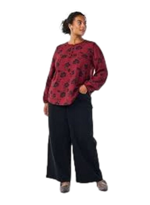 ZIZZI PIĘKNA BORDOWA BLUZKA KWIATY 492C