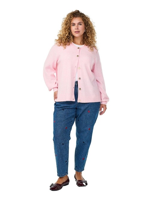 ZIZZI PIĘKNY KARDGIAN SWETER RÓŻOWY DZIANINA GUZIKI 473C