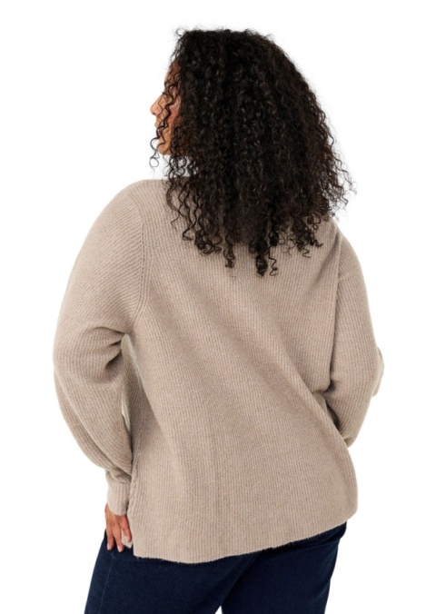 ZIZZI PIĘKNY BEŻOWY SWETER BLUZKA DZIANINA 421A