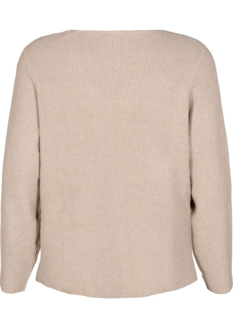 ZIZZI PIĘKNY BEŻOWY SWETER BLUZKA DZIANINA 421A