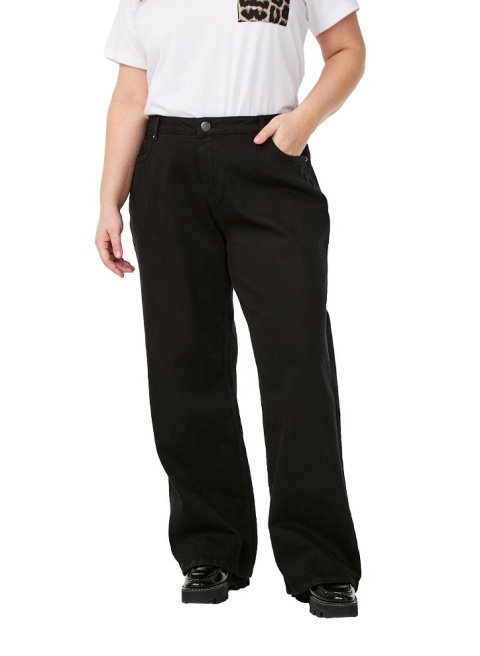 ZIZZI SPODNIE JEANSY CZARNE PROSTA NOGAWKA WYSOKI STAN 071C