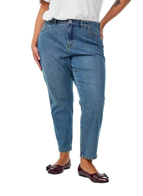 ZIZZI SPODNIE JEANSY NIEBIESKIE MOM FIT BAWEŁNA 042N
