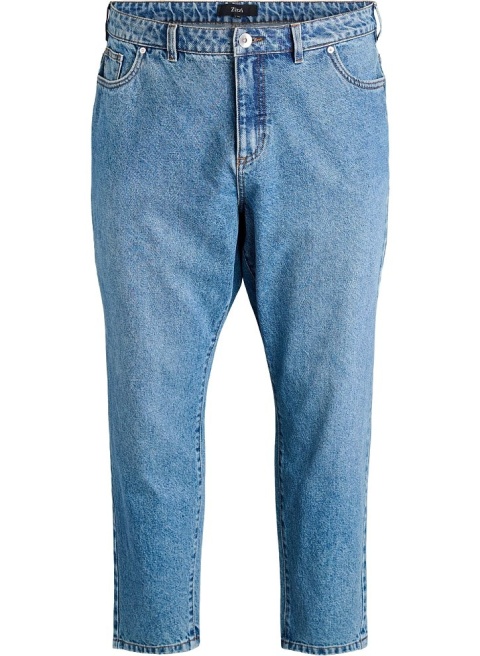 ZIZZI SPODNIE JEANSY NIEBIESKIE MOM FIT BAWEŁNA 042N