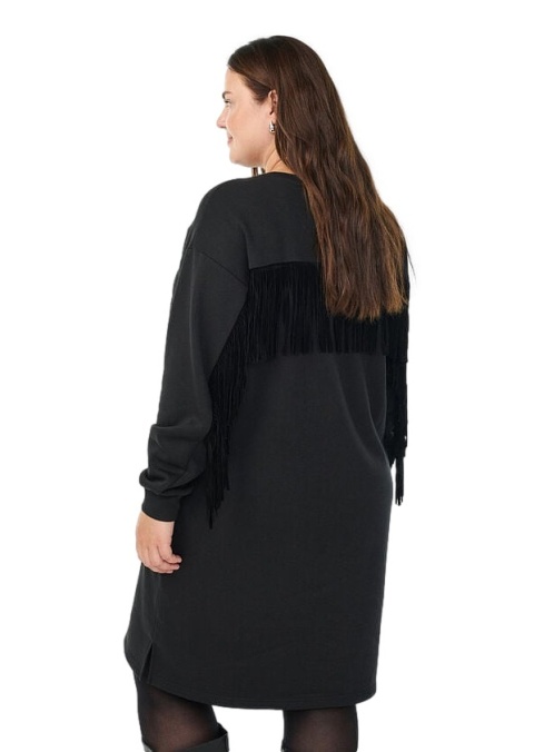 ZIZZI WYGODNA CZARNA SUKIENKA DRESOWA OZDOBY 670A