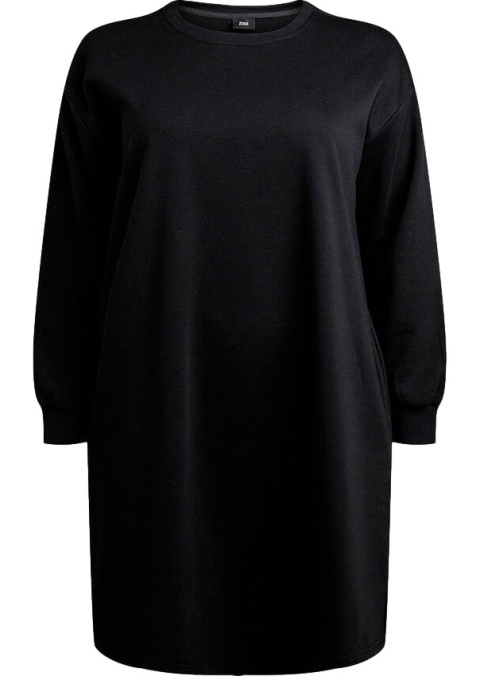 ZIZZI WYGODNA CZARNA SUKIENKA DRESOWA OZDOBY 670A