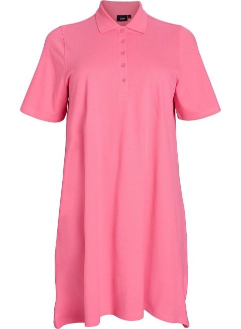 ZIZZI WYGODNA SUKIENKA RÓŻOWA POLO BAWEŁNA 601B
