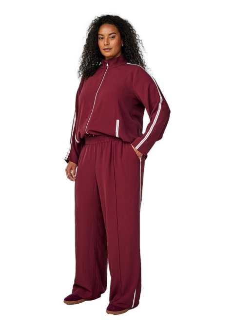 ZIZZI WYGODNE BORDOWE SPODNIE PROSTE LAMPAS 153B