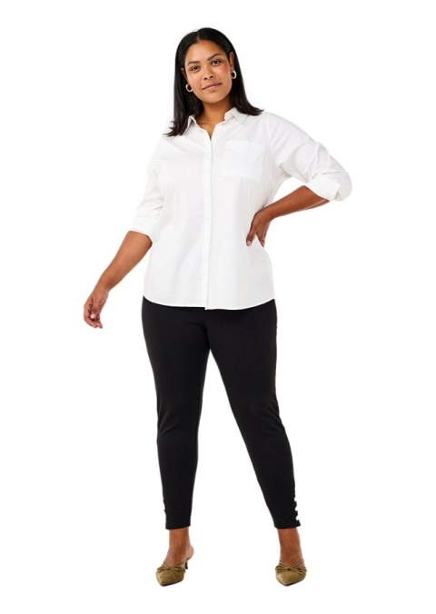 ZIZZI WYGODNE CZARNE SPODNIE LEGGINSY DETALE 432A