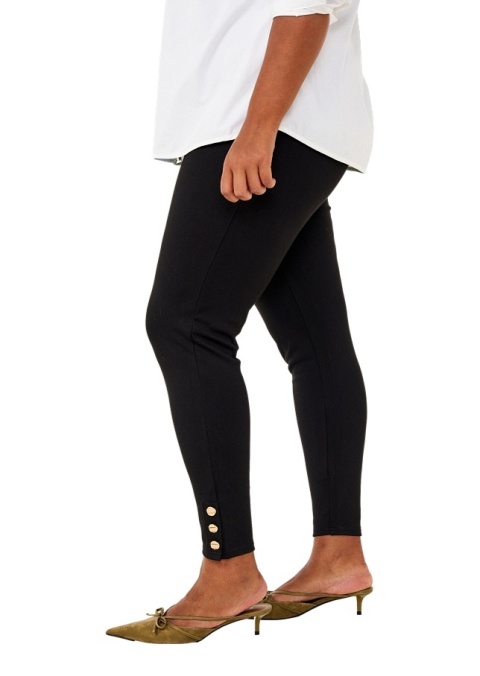 ZIZZI WYGODNE CZARNE SPODNIE LEGGINSY DETALE 432A