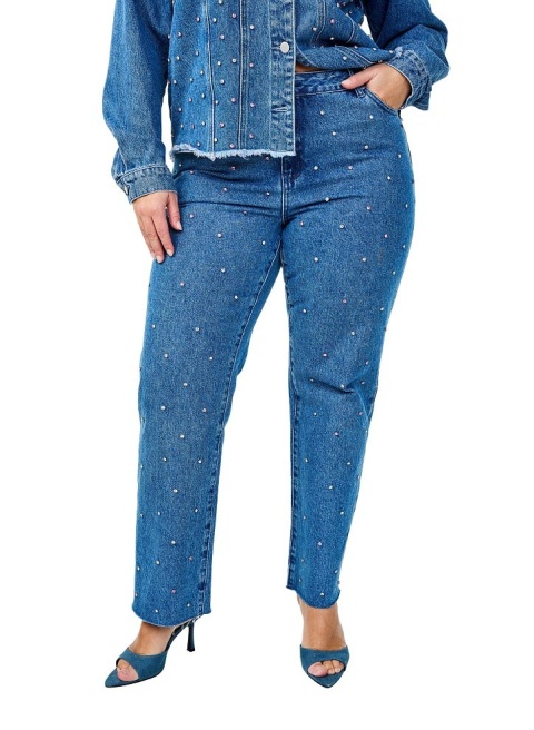 ZIZZI WYJĄTKOWE JEANSY SPODNIE Z KRYSZTAŁKAMI 090C
