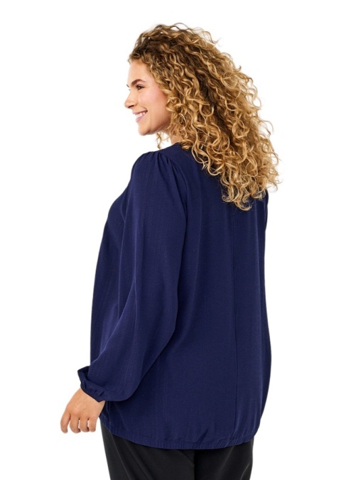 ZIZZI ELEGNCKA GRANATOWA BLUZKA SREBRNA NITKA 000R