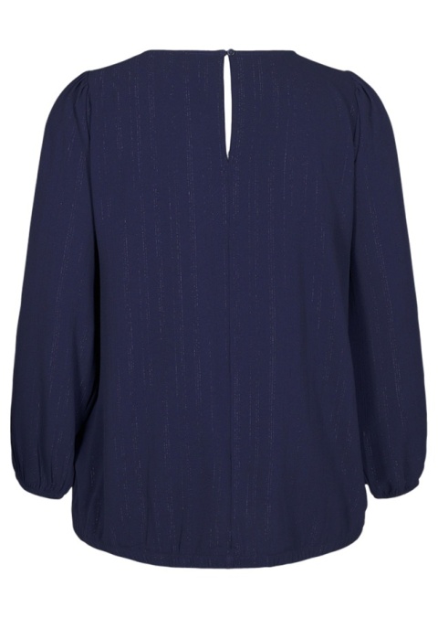 ZIZZI ELEGNCKA GRANATOWA BLUZKA SREBRNA NITKA 000R