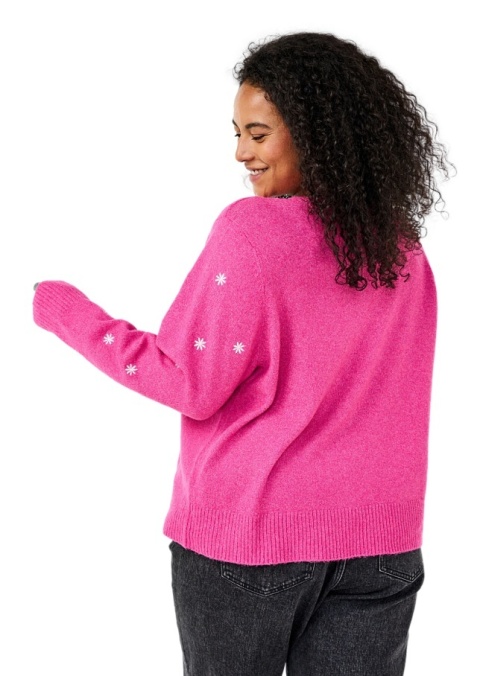 ZIZZI RÓŻOWY DZIANINOWY WIĄZANY KARDIGAN HAFT 421B