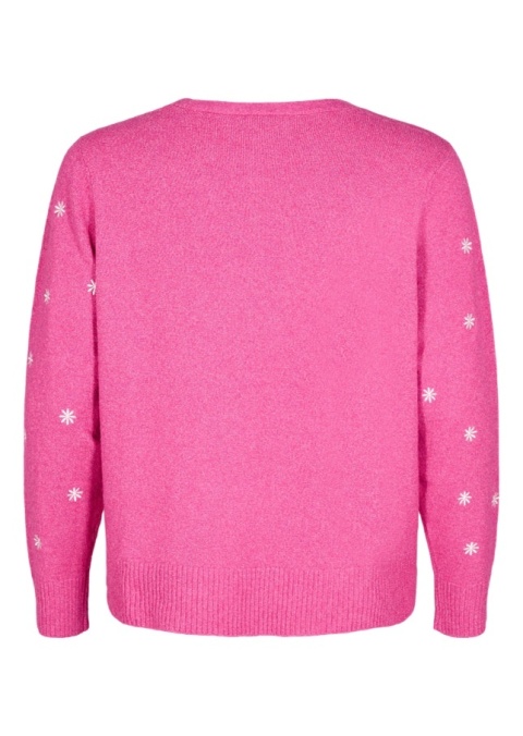 ZIZZI RÓŻOWY DZIANINOWY WIĄZANY KARDIGAN HAFT 421B