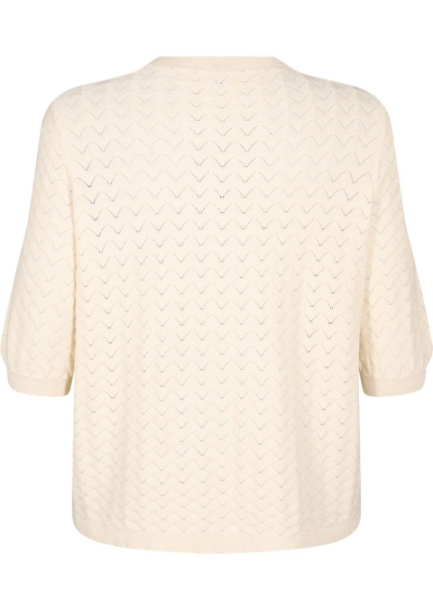 ZIZZI BEŻOWA DZIANINOWA BLUZKA AŻUROWY WZÓR 434C