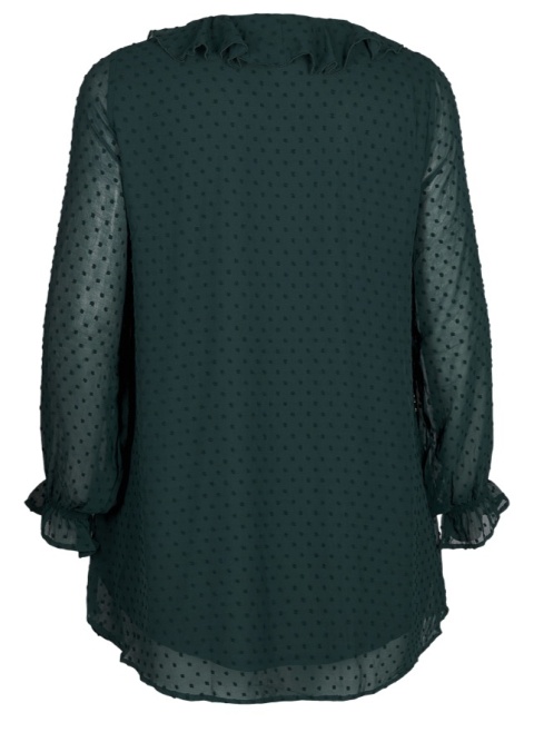 ZIZZI ZIELONA TUNIKA FALBANA WZÓR KROPKI 090E