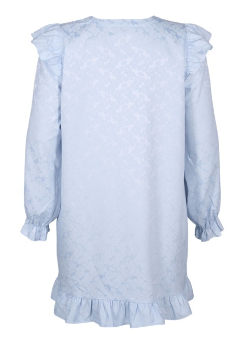 ZIZZI BŁĘKITNA ELEGANCKA SUKIENKA ŻAKARDOWA FALBANY 233B