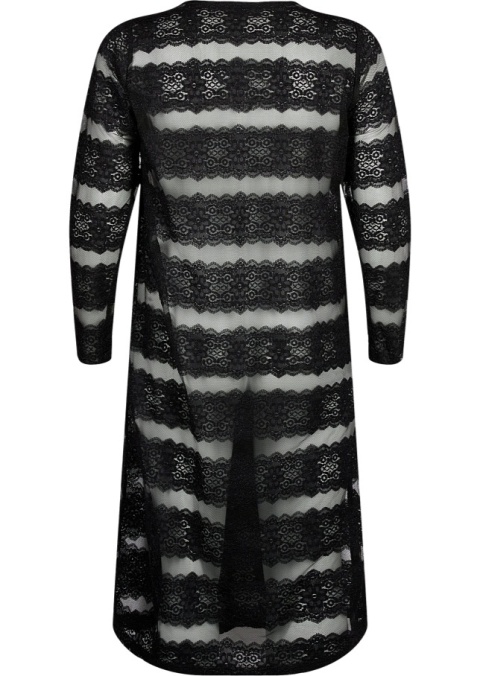 ZIZZI ELEGANCKA CZARNA SUKIENKA Z KORONKĄ W PASKI 284B