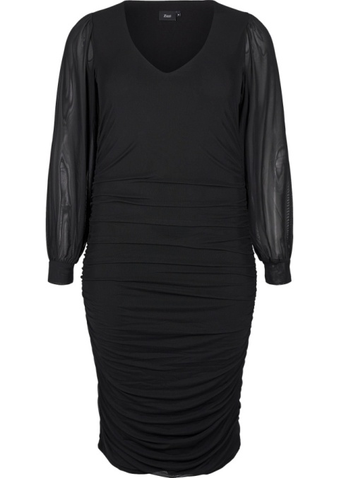 ZIZZI CZARNA ELEGANCKA DRAPOWANA SUKIENKA MIDI 263A