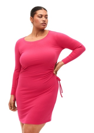 ZIZZI RÓŻOWA DOPASOWANA SUKIENKA WYCIĘCIA 017A