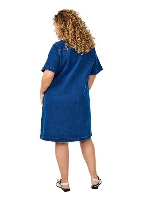 ZIZZI NIEBIESKA JEANSOWA SUKIENKA KIESZENIE 909C