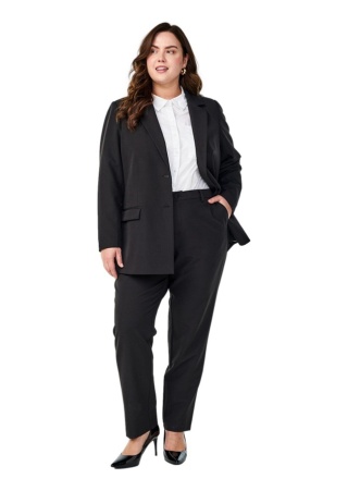 ZIZZI ELEGANCKIE PROSTE SPODNIE CZARNE 377C