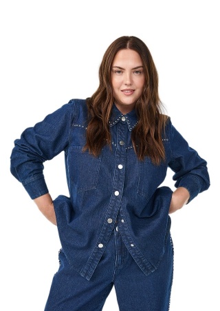 ZIZZI GRANATOWA JEANSOWA KOSZULA ĆWIEKI 111E