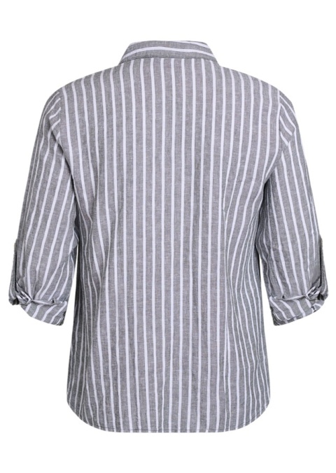 ZIZZI KLASYCZNA ZIELONA KOSZULA PASKI WISKOZA LEN 077H