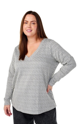 ZIZZI ELEGANCKA SZARA BLUZKA WZÓR 535A