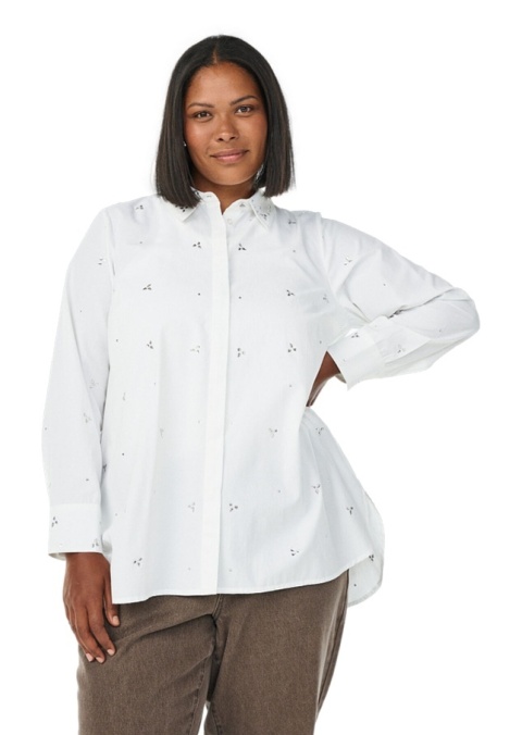 ZIZZI KLASYCZNA BIAŁA KOSZULA KRYSZTAŁKI 242A