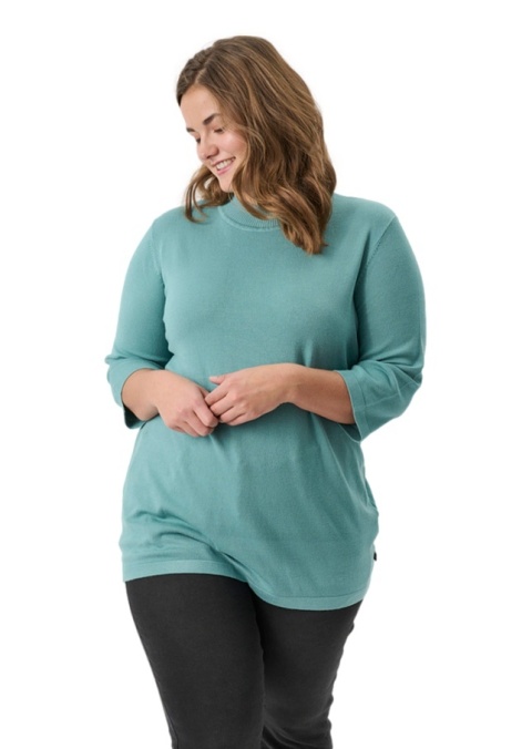 ADIA TURKUSOWA DZIANINOWA BLUZKA TUNIKA A188