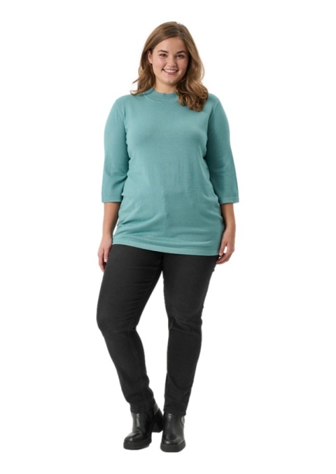 ADIA TURKUSOWA DZIANINOWA BLUZKA TUNIKA A188