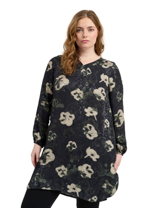 PONT NEUF CZARNA TUNIKA WZÓR WISKOZA V479