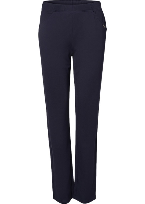 ELTON GRANATOWE ELEGANCKIE PROSTE SPODNIE DZIANINA E522