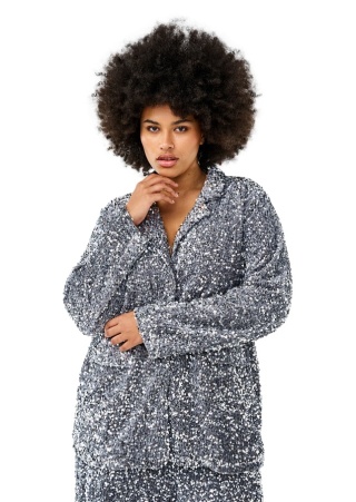 ZIZZI FANTASTYCZNA SREBRNA MARYNARKA CEKINY 276C