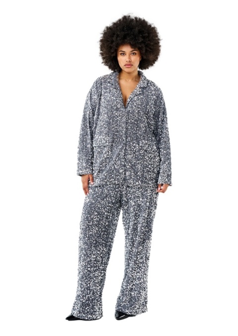 ZIZZI FANTASTYCZNA SREBRNA MARYNARKA CEKINY 276C