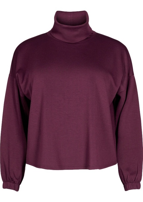 ZIZZI CIEMNO BORDOWA BLUZA GOLF 055J