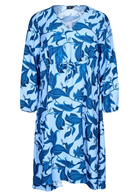 ZIZZI BŁĘKITNA SUKIENKA WZÓR PAISLEY WIĄZANIE 604B