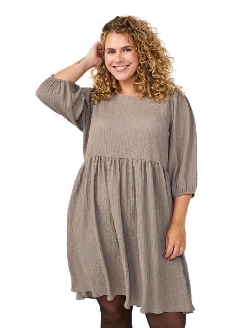 ZIZZI BEŻOWA SUKIENKA ODCINANA STRUKTURA 059C